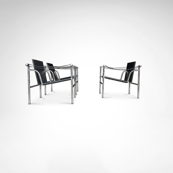 Image 1 of Poltrona vintage LC1 di Le Corbusier et al per Cassina, set di 3 pezzi