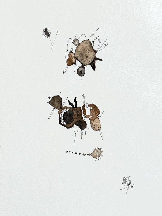 Image 1 of Hans EPP – Großartiges gerahmtes abstraktes Werk aus dem Jahr 1968