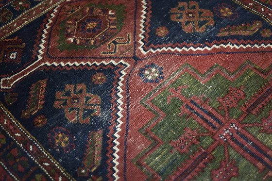 Image 1 of Vintage Hand-Woven Oriental Nomadic Tribal Shiraz Qashqai Rug, 1940s