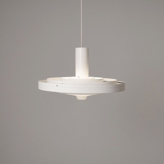 Image 1 of Fog & Mørup Fibonacci hanging lamp - Sophus Frandsen - Danish design 1960s - vintage white metal ceiling lamp