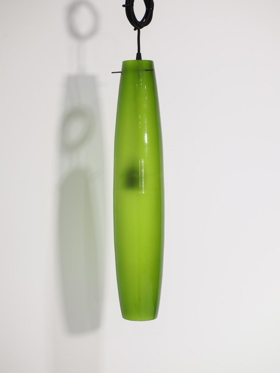 Image 1 of Murano glass pendant lamp green Alessandro Pianon 1960s