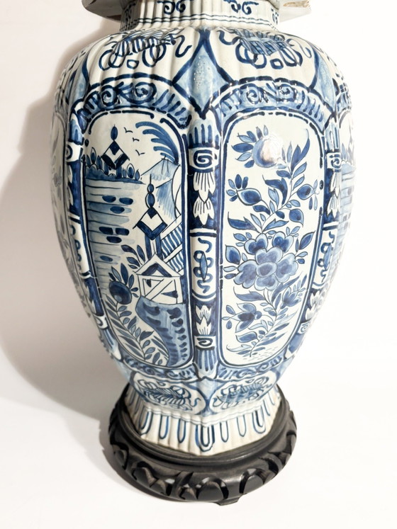 Vase en céramique blanche et bleu cobalt de Delft, début du XXe siècle – Ceramic (photo 4 of 10)