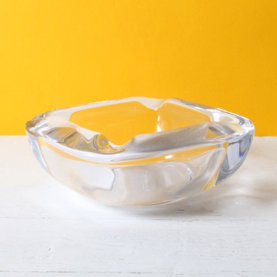 Image 1 of Vintage Heavy Crystal Ashtray / Vannes Le Chatel Crystal / France / 1980s