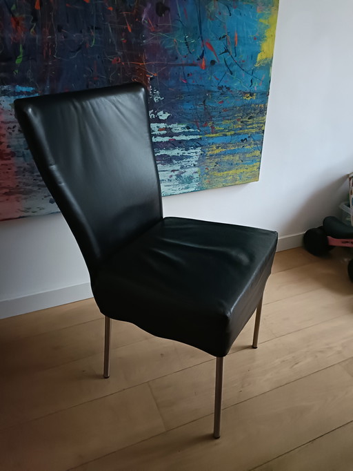 4 sedie da pranzo in pelle