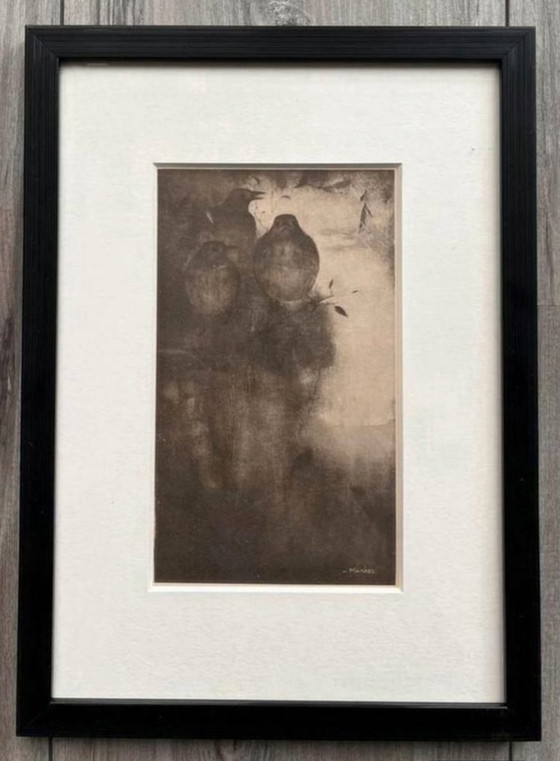 Image 1 of Jan Mankes 1889-1920 / Original Heliogravüre Drosseln in der Abenddämmerung 1923