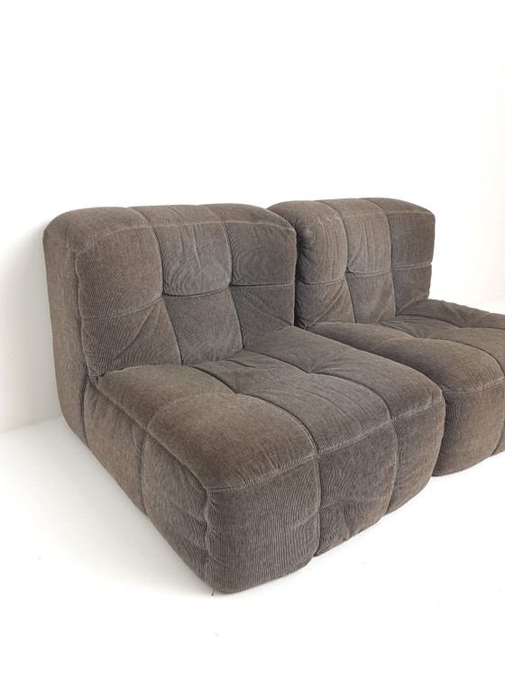 Kimba Lounge Fauteuil Michel Ducaroy Ligne Roset 2 Elementen – 2 zitsbanken, Polyester, Textile, Vintage (photo 3 of 15)