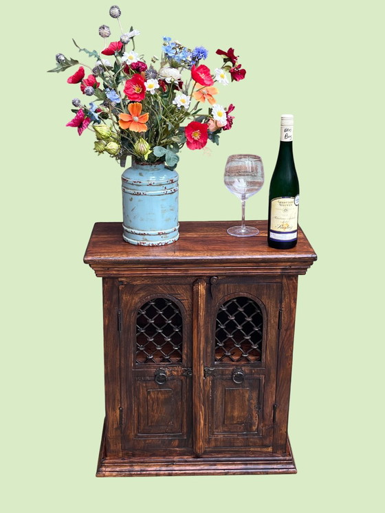 Image 1 of Rare cabinet français | Teck et fer forgé | 1950s