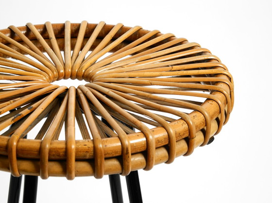 Image 1 of Sgabello da bar in bambù originale del 1960 di Dirk VAN SLIEDREGT per Rohé Noordwolde Paesi Bassi