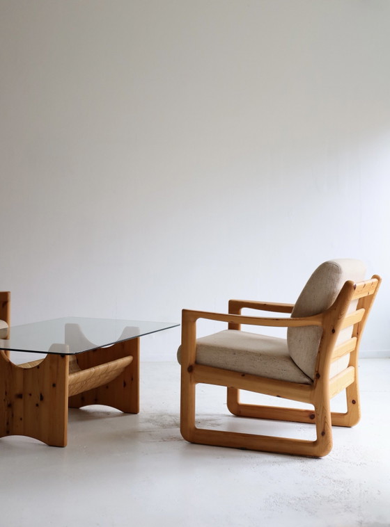 Set di 2 Poltrone vintage, Silkeborg Møbelfabrik anni '60, Legno, Tessile, Crema (foto 10 di 12)