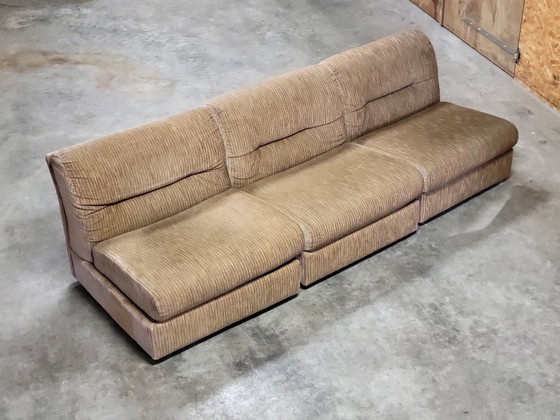 Image 1 of Vintage modular sofa in ribbed fabric, 1970