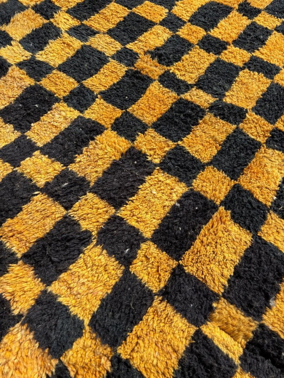 Image 1 of Moroccan Mrirt Rug 250x330 cm, Modern Orange and Black Rug, Authentic Moroccan Rug, Berber Carpet, Genuine Wool Rug, Handmade