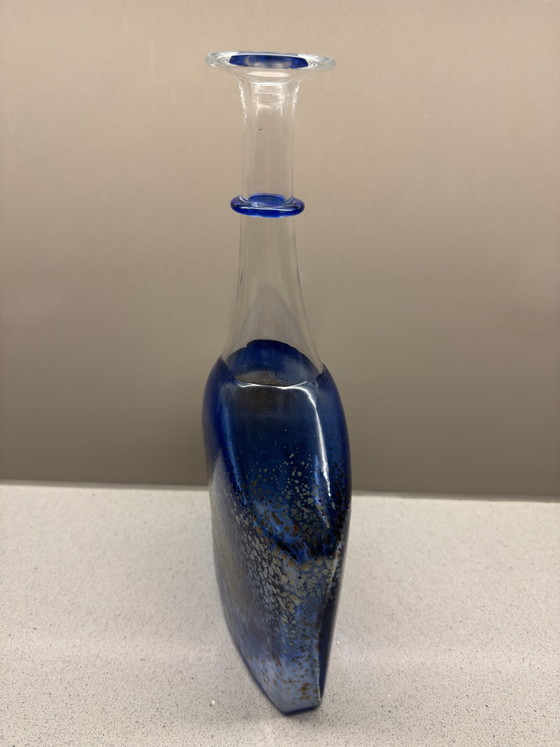 Image 1 of Kosta Boda “Blue Satellite” signed + sticker