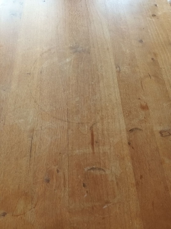 Table de salle à manger robuste en chêne, Tables de salle à manger, Bois, Marron (photo 3 sur 5)