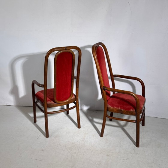 Image 1 of Set di 4 sedie da pranzo con schienale alto di Antonin Suman per Tatra Nabytok, anni '60