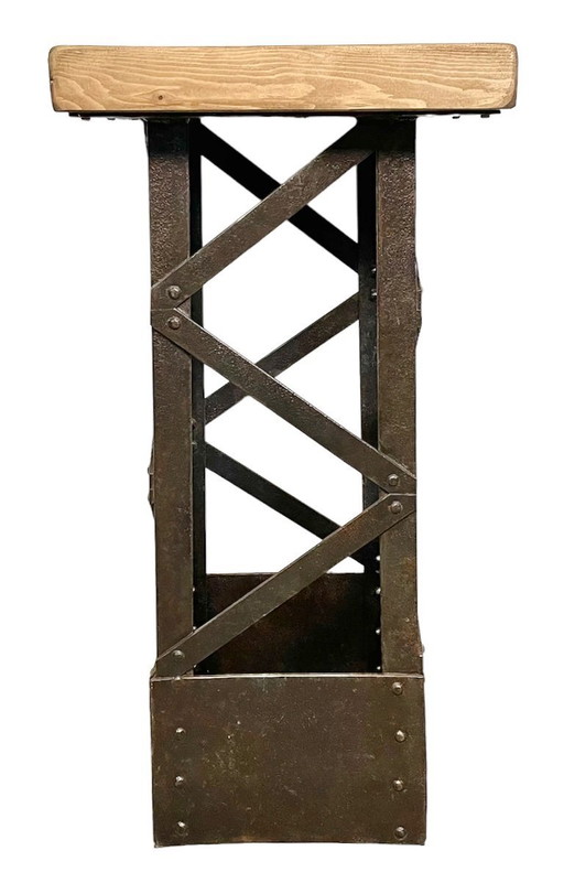 Industrial Riveted Side Table, 1960s