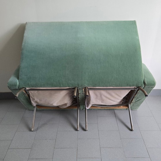 Image 1 of 1950s Vintage Two-Seat Velvet Sofa by Louis Paolozzi for ZOL 50s