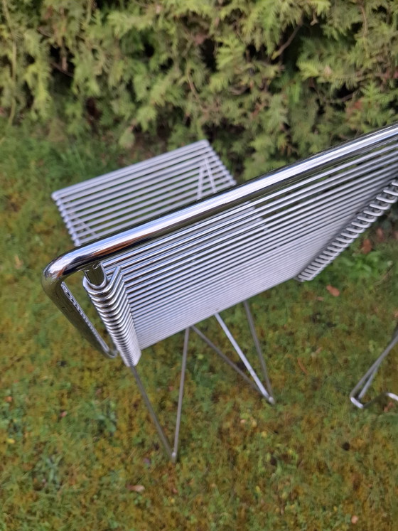 Image 1 of Ensemble de 6 chaises Kreuzschwinger de Till Behrens pour Schlubach, Allemagne, années 1980 – Un classique du design chromé