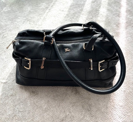 Image 1 of Burberry zwarte leren handtas
