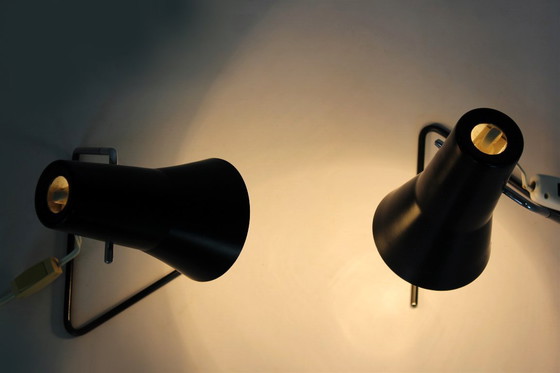 Image 1 of Schwarze Tischleuchten von Josef Hurka für Drupol, 1960er Jahre, 2er-Set