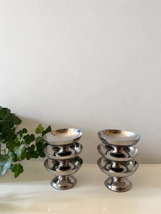 Set van 6 chromen coupes