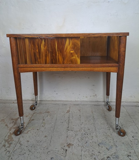 Commode de table en bois mobile des années 1970 – Vaisseliers, Wood (photo 3 of 5)