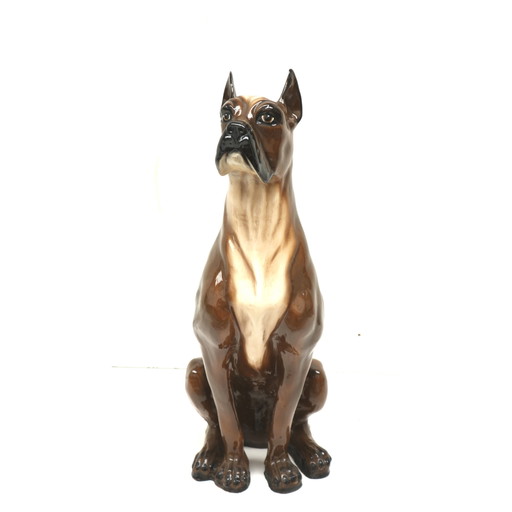 Perro de cerámica pintado a mano de diseño italiano vintage