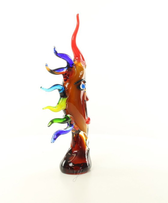 17,2 Pollici Volto di Luna Murano Picasso Stile Sculture in Vetro Arte Soffiata a Mano nuovo – Murano Glass (photo 6 of 15)