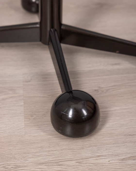 Image 1 of VINTAGE 1970S SIDE TABLE TROLLEY IN BLACK METAL AND GLASS BY ALLEGRI PARMA DESIGN