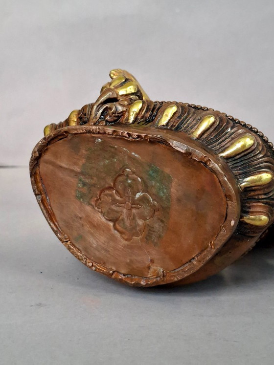 Grüne Tara – Patinierte Bronze – Gold Face – Dekorative Objekte (photo 16 of 18)