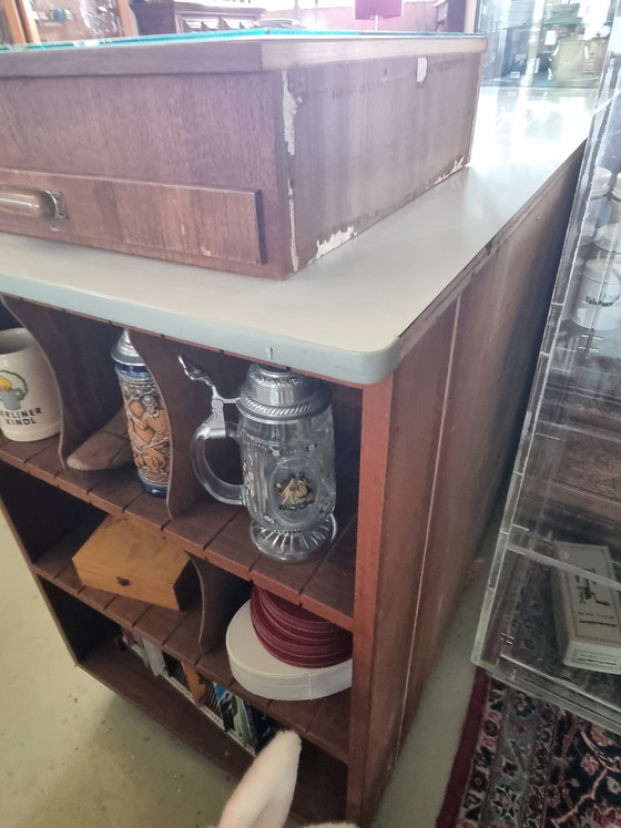 Vintage Apothecary Cabinet 60s Midcentury – Sideboard, Marble, Wood (photo 20 of 25)