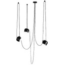 Lámpara colgante LED Flos Aim Small negra – juego de 3 + roseta múltiple