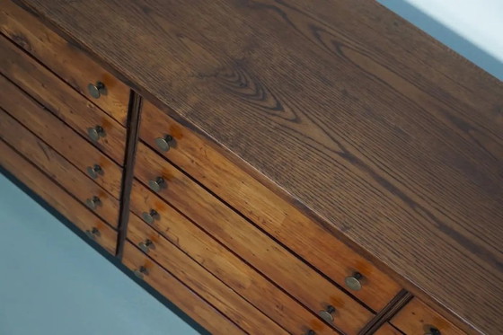 Image 1 of Alter deutscher Apothekerschrank aus Kiefer und Eiche, 1950er Jahre