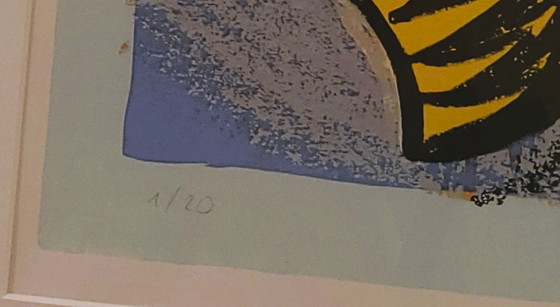 Sussette van de Lande Hawalla print, colorful, Lithographs & prints, Paper, Yellow, Modern (photo 3 of 6)