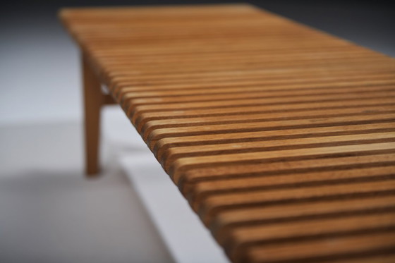 Image 1 of PP JH 589 houten bank - salontafel van Hans J Wegner voor PP Møbler (Hansen)