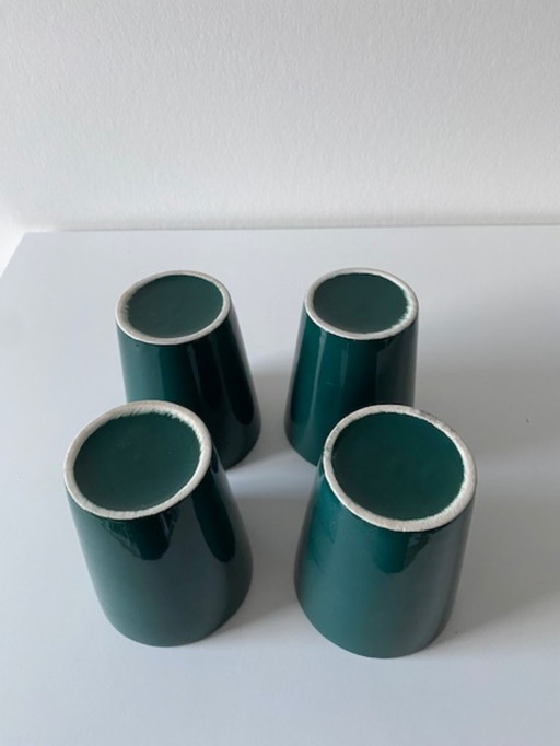 Arabia Finland Kaj Frack Kilta 4 groene bekers (zeldzaam)