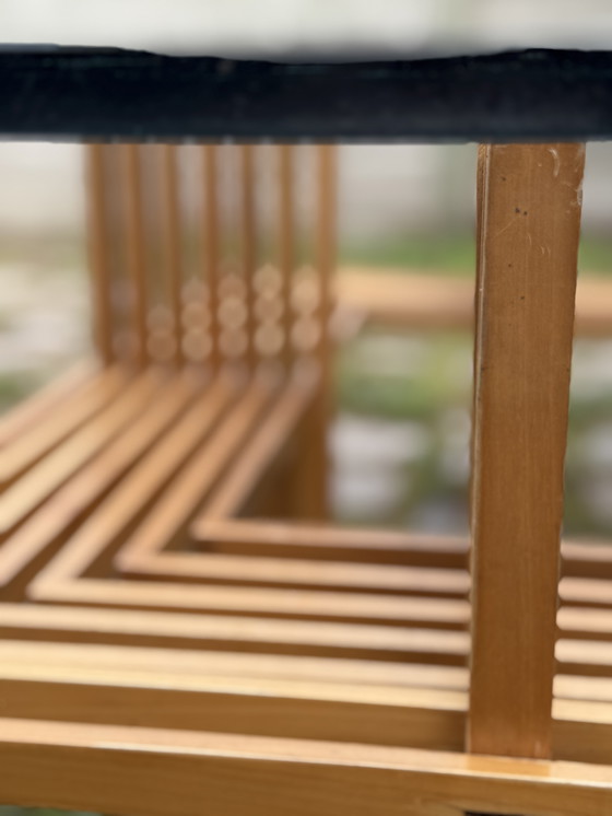 Image 1 of Vintage bamboe/glazen salontafel