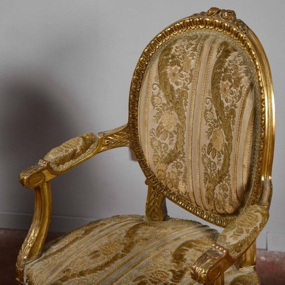 Coppia di Poltrone Dorate Stile Napoleone III – Legno (photo 10 of 13)