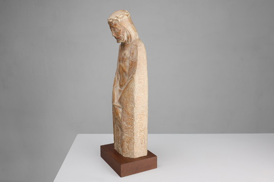 Image 1 of Religieus standbeeld Jezus Christus in Art Deco Stijl door Belgische kunstenaar André Teackens
