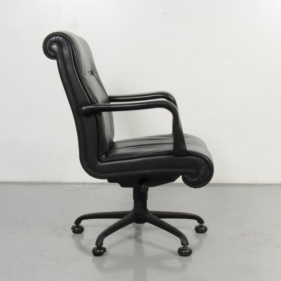 Poltrona Frau Fauteuil, Zwart Leder – Bureaustoelen, Leather, Metal (photo 3 of 7)