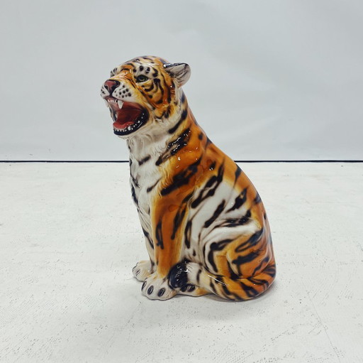 Ceramic Tiger Sculpture