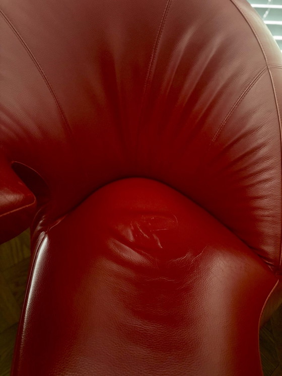 Sillón Leolux Parabolica, Sillones, Cuero, Metal, Rojo (foto 4 de 5)