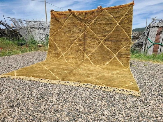 Grande tappeto Mrirt marocchino ocra e senape 350x300 cm – motivo a rombi – Tappeti, Lana, Cotone, Bohemian (photo 14 of 14)