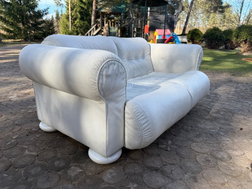 Fur Comodus — 2-zits leren bank — Duitsland — Sculpturale vintage loungeklassieker