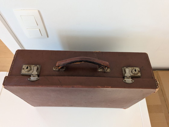 Valigia vintage, Borse da viaggio, Pelle, Metallo, Marrone (foto 3 di 5)