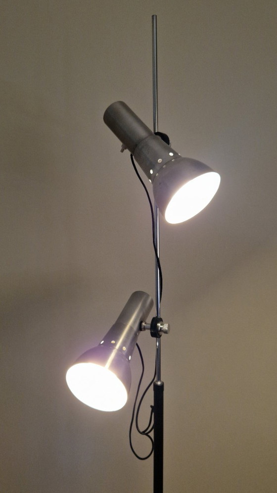 Image 1 of Vintage Italian design floor lamp, 2 adjustable spotlights, Formanova 1970s