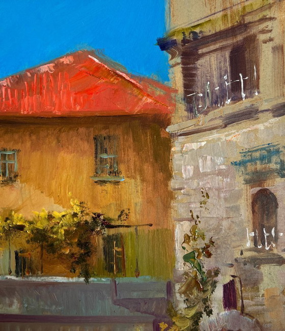 Image 1 of Original Oil Painting Summer City Landscape Coastal comfort