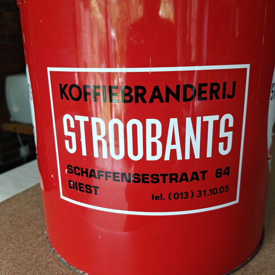 Image 1 of Scatola di latta vintage per caffè Stroobants – Scatola pubblicitaria per caffè belga – Diest