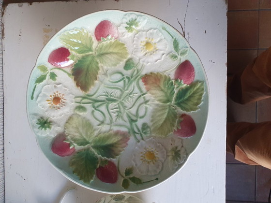 Image 1 of Antieke Keller & Guérin St Clément aardbeienset ca 1900