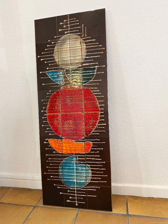 Image 1 of Large abstract ceramic wall composition. France 1970