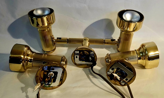 Image 1 of OMI Leuchten Lot von 4 Scheinwerfern | Messing | Hollywood Regency ca. 1970 | Original